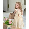 image:imageStelle Girls Square Neck Flutter Sleeve Tie Back Dress 515 Y  Smocked WaistCriss Cross Back BowCotton Lining Knee LengthBreathableStretchableEasterSpringSummerVacationBeachButter