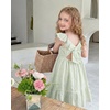 image:imageStelle Girls Square Neck Flutter Sleeve Tie Back Dress 515 Y  Smocked WaistCriss Cross Back BowCotton Lining Knee LengthBreathableStretchableEasterSpringSummerVacationBeachPastel Green