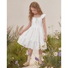 image:imageStelle Girls Square Neck Flutter Sleeve Tie Back Dress 515 Y  Smocked WaistCriss Cross Back BowCotton Lining Knee LengthBreathableStretchableEasterSpringSummerVacationBeachWhite