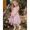 image:imageStelle Girls Square Neck Flutter Sleeve Tie Back Dress 515 Y  Smocked WaistCriss Cross Back BowCotton Lining Knee LengthBreathableStretchableEasterSpringSummerVacationBeachLilac