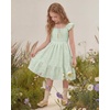 image:imageStelle Girls Square Neck Flutter Sleeve Tie Back Dress 515 Y  Smocked WaistCriss Cross Back BowCotton Lining Knee LengthBreathableStretchableEasterSpringSummerVacationBeachPastel Green