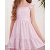 image:imageStelle Girls Square Neck Flutter Sleeve Tie Back Dress 515 Y  Smocked WaistCriss Cross Back BowCotton Lining Knee LengthBreathableStretchableEasterSpringSummerVacationBeachLilac