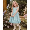 image:imageStelle Girls Square Neck Flutter Sleeve Tie Back Dress 515 Y  Smocked WaistCriss Cross Back BowCotton Lining Knee LengthBreathableStretchableEasterSpringSummerVacationBeachLight Blue