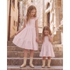 image:imageStelle Girls Square Neck Flutter Sleeve Tie Back Dress 515 Y  Smocked WaistCriss Cross Back BowCotton Lining Knee LengthBreathableStretchableEasterSpringSummerVacationBeachLight Pink