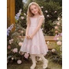 image:imageStelle Girls Square Neck Flutter Sleeve Tie Back Dress 515 Y  Smocked WaistCriss Cross Back BowCotton Lining Knee LengthBreathableStretchableEasterSpringSummerVacationBeachLight Pink