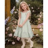 image:imageStelle Girls Square Neck Flutter Sleeve Tie Back Dress 515 Y  Smocked WaistCriss Cross Back BowCotton Lining Knee LengthBreathableStretchableEasterSpringSummerVacationBeachPastel Green