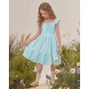 image:imageStelle Girls Square Neck Flutter Sleeve Tie Back Dress 515 Y  Smocked WaistCriss Cross Back BowCotton Lining Knee LengthBreathableStretchableEasterSpringSummerVacationBeachLight Blue
