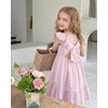 image:imageStelle Girls Square Neck Flutter Sleeve Tie Back Dress 515 Y  Smocked WaistCriss Cross Back BowCotton Lining Knee LengthBreathableStretchableEasterSpringSummerVacationBeachLilac