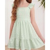image:imageStelle Girls Square Neck Flutter Sleeve Tie Back Dress 515 Y  Smocked WaistCriss Cross Back BowCotton Lining Knee LengthBreathableStretchableEasterSpringSummerVacationBeachPastel Green