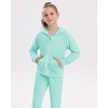 image:imageStelle Girls Velour Tracksuits Zip Up Hoodies Joggers with Pockets 515 Y  Sweatshirt with PocketsChin GuardElastic WaistFall Winter OutfitsHolidayChristmasToddlerLittle Girl TweenTeenPreppyMint Green