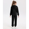 image:imageStelle Girls Velour Tracksuits Zip Up Hoodies Joggers with Pockets 515 Y  Sweatshirt with PocketsChin GuardElastic WaistFall Winter OutfitsHolidayChristmasToddlerLittle Girl TweenTeenPreppyBlack