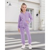 image:imageStelle Girls Velour Tracksuits Zip Up Hoodies Joggers with Pockets 515 Y  Sweatshirt with PocketsChin GuardElastic WaistFall Winter OutfitsHolidayChristmasToddlerLittle Girl TweenTeenPreppyLilac