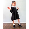 image:imageStelle Long Sleeve Girls Dress Toddler Dresses Skater Twirl Cotton ALine Dress for School Casual  Criss Cross BackCrew NeckHigh WaistSpinny SwingStretchableSpring Fall WinterCasual School Birthday DanceBlack