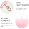image:imageStelle Pom Pom Keychain Rabbit Fur Bag Charms Fluffy Cute Keychains Purse Backpack Accessories Gifts for GirlsWomenPinkheart