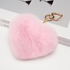 image:imageStelle Pom Pom Keychain Rabbit Fur Bag Charms Fluffy Cute Keychains Purse Backpack Accessories Gifts for GirlsWomenPinkheart