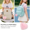 image:imageStelle Pom Pom Keychain Rabbit Fur Bag Charms Fluffy Cute Keychains Purse Backpack Accessories Gifts for GirlsWomenPinkheart