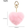 image:imageStelle Pom Pom Keychain Rabbit Fur Bag Charms Fluffy Cute Keychains Purse Backpack Accessories Gifts for GirlsWomenPinkheart
