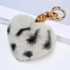 image:imageStelle Pom Pom Keychain Rabbit Fur Bag Charms Fluffy Cute Keychains Purse Backpack Accessories Gifts for GirlsWomenWhite Cheetahheart