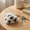image:imageStelle Pom Pom Keychain Rabbit Fur Bag Charms Fluffy Cute Keychains Purse Backpack Accessories Gifts for GirlsWomenWhite Cheetahheart