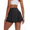 image:imageStelle Women 2 in 1 Running Shorts Flowy Athletic Short High Waisted Workout Tennis Gym Short with Liner PocketsBlack