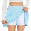 image:imageStelle Women Casual Skater Skirts with Shorts Underneath Basic Versatile Flared Mini SkortsBaby Blue