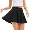image:imageStelle Women Casual Skater Skirts with Shorts Underneath Basic Versatile Flared Mini SkortsBlack