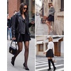 image:imageStelle Women Casual Skater Skirts with Shorts Underneath Basic Versatile Flared Mini SkortsBlack