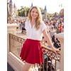 image:imageStelle Women Casual Skater Skirts with Shorts Underneath Basic Versatile Flared Mini SkortsRed
