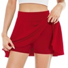 image:imageStelle Women Casual Skater Skirts with Shorts Underneath Basic Versatile Flared Mini SkortsRed