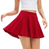 image:imageStelle Women Casual Skater Skirts with Shorts Underneath Basic Versatile Flared Mini SkortsRed