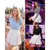 image:imageStelle Women Casual Skater Skirts with Shorts Underneath Basic Versatile Flared Mini SkortsWhite