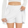 image:imageStelle Women Casual Skater Skirts with Shorts Underneath Basic Versatile Flared Mini SkortsWhite