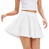 image:imageStelle Women Casual Skater Skirts with Shorts Underneath Basic Versatile Flared Mini SkortsWhite
