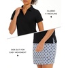 image:imageStelle Women Golf Polo Shirts Tennis Shirt Short Sleeve V Neck QuickDrying Collared TopBlack