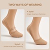 image:imageStelle Women Lyrical Shoes Half Soles Pirouettes Dance Canvas Turners  Highly stretch canvas Suede outsole Presewn elastic straps Pirouettes Lyrical dance Contemporary dance FlexibleTan