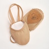 image:imageStelle Women Lyrical Shoes Half Soles Pirouettes Dance Canvas Turners  Highly stretch canvas Suede outsole Presewn elastic straps Pirouettes Lyrical dance Contemporary dance FlexibleTan