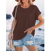 image:imageStelle Women Modal Soft Crewneck Cap Short Sleeve T Shirts Summer Tops Trendy Basic Casual Clothes 2025Cocoa