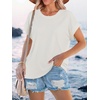 image:imageStelle Women Modal Soft Crewneck Cap Short Sleeve T Shirts Summer Tops Trendy Basic Casual Clothes 2025Creme