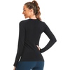 image:imageStelle Women Workout Tops Long Sleeve Seamless Compression Athletic Shirts Yoga Gym Sports Breathable TeesBlack