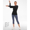 image:imageStelle Women Workout Tops Long Sleeve Seamless Compression Athletic Shirts Yoga Gym Sports Breathable TeesBlackwithout Thumb Hole