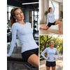image:imageStelle Women Workout Tops Long Sleeve Seamless Compression Athletic Shirts Yoga Gym Sports Breathable TeesBlue