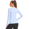 image:imageStelle Women Workout Tops Long Sleeve Seamless Compression Athletic Shirts Yoga Gym Sports Breathable TeesBlue