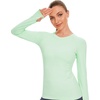 image:imageStelle Women Workout Tops Long Sleeve Seamless Compression Athletic Shirts Yoga Gym Sports Breathable TeesMint Green