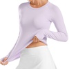 image:imageStelle Women Workout Tops Long Sleeve Seamless Compression Athletic Shirts Yoga Gym Sports Breathable TeesPurple