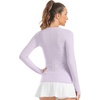 image:imageStelle Women Workout Tops Long Sleeve Seamless Compression Athletic Shirts Yoga Gym Sports Breathable TeesPurple