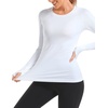 image:imageStelle Women Workout Tops Long Sleeve Seamless Compression Athletic Shirts Yoga Gym Sports Breathable TeesWhite