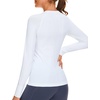 image:imageStelle Women Workout Tops Long Sleeve Seamless Compression Athletic Shirts Yoga Gym Sports Breathable TeesWhitewithout Thumb Hole
