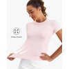 image:imageStelle Women Workout Tops Short Sleeve Seamless Athletic Shirts Yoga Gym Sports Breathable TeesShort Sleeveballet Pink