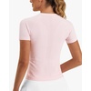 image:imageStelle Women Workout Tops Short Sleeve Seamless Athletic Shirts Yoga Gym Sports Breathable TeesShort Sleeveballet Pink
