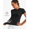 image:imageStelle Women Workout Tops Short Sleeve Seamless Athletic Shirts Yoga Gym Sports Breathable TeesShort Sleeveblack